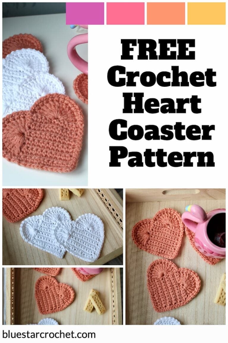 Learn How to Make Stunning Crochet Heart Coaster Today Blue Star Crochet