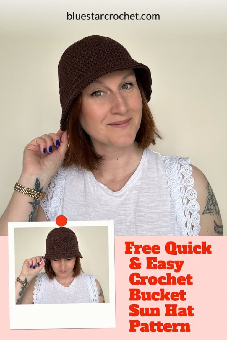 Free Quick & Easy Crochet Bucket Sun Hat Pattern - Blue Star Crochet