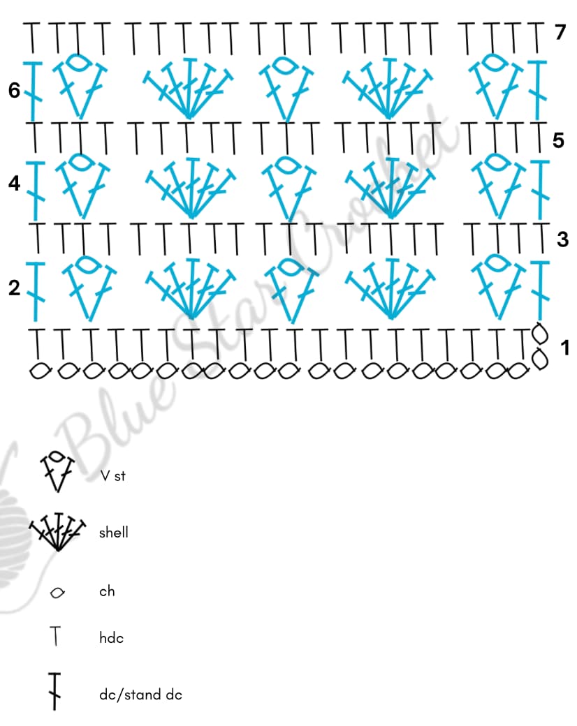 free crochet summer lace t-shirt chart