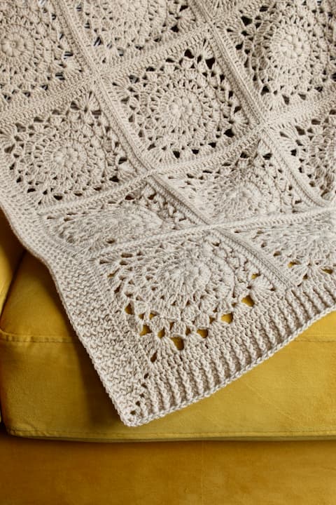 free lace crochet granny squares blanket