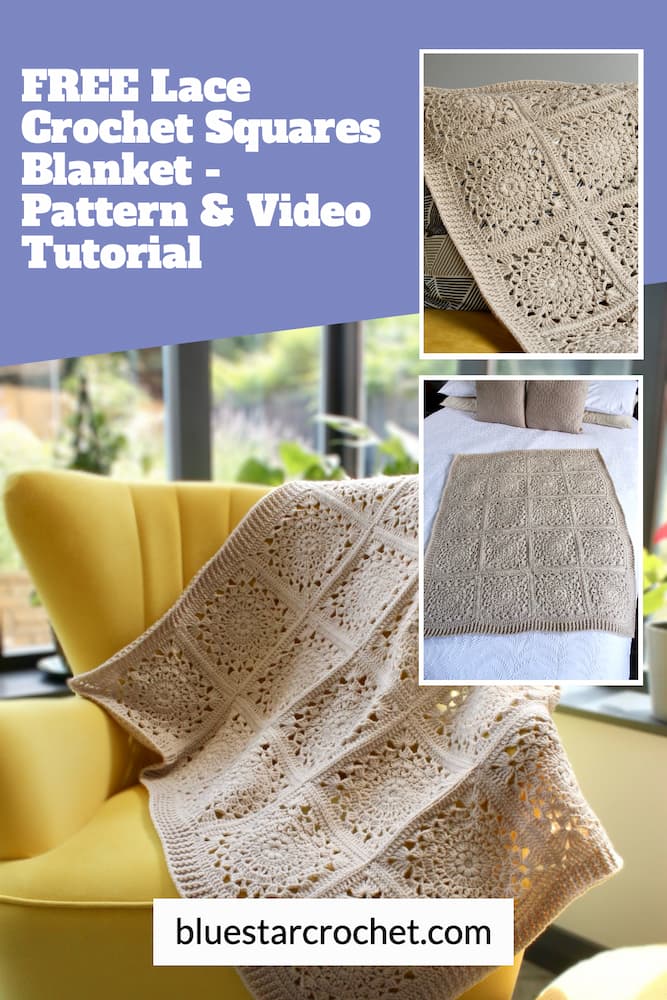 FREE Lace Crochet Squares Blanket - Pattern & Video Tutorial