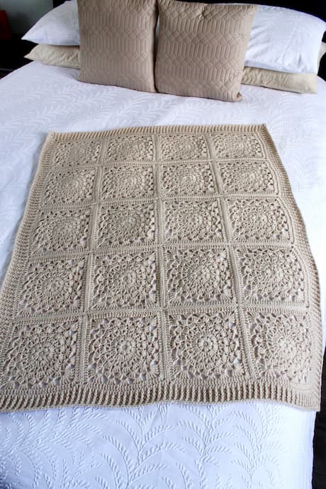 lace granny squares crochet blanket