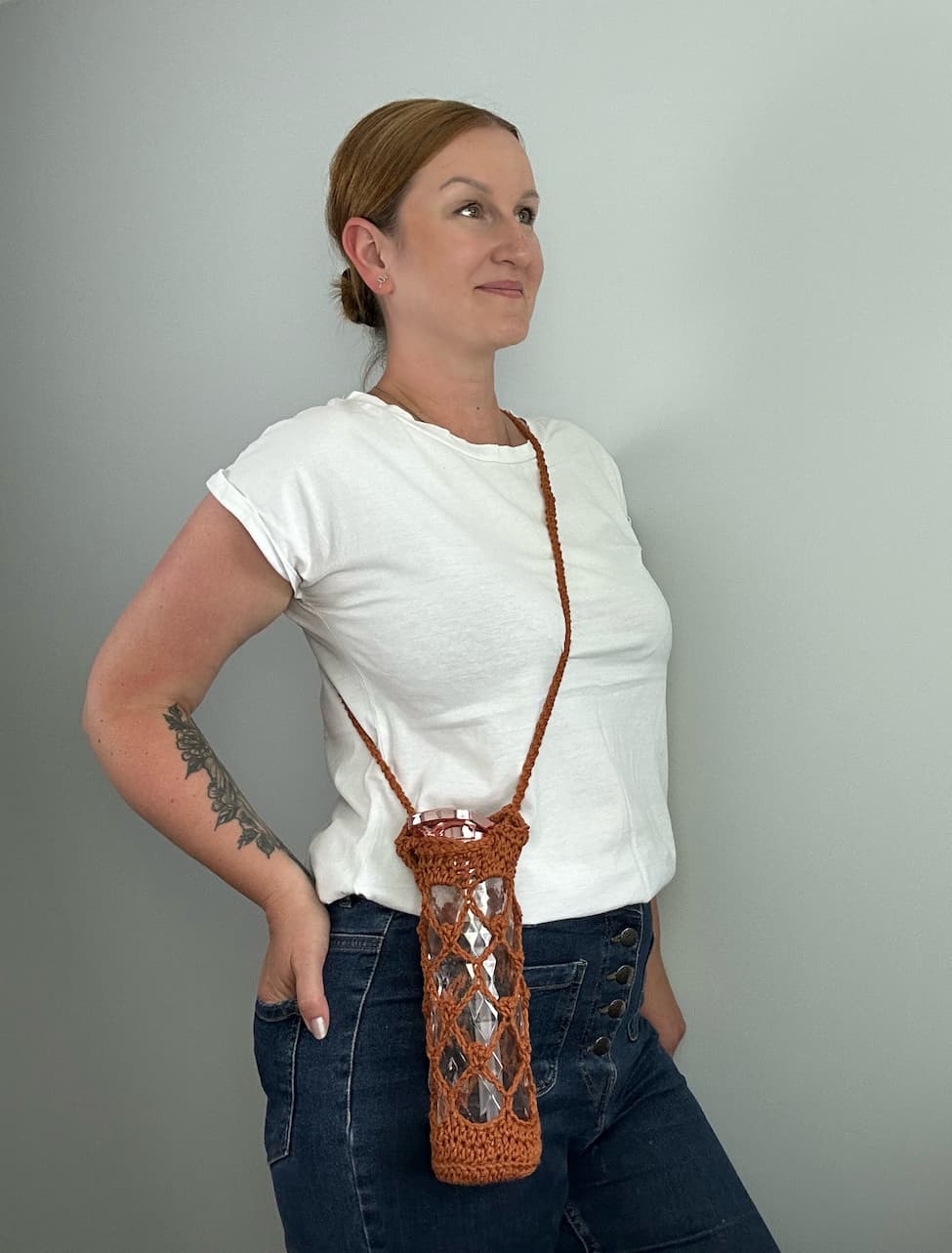 lace crochet water bottle holder pattern