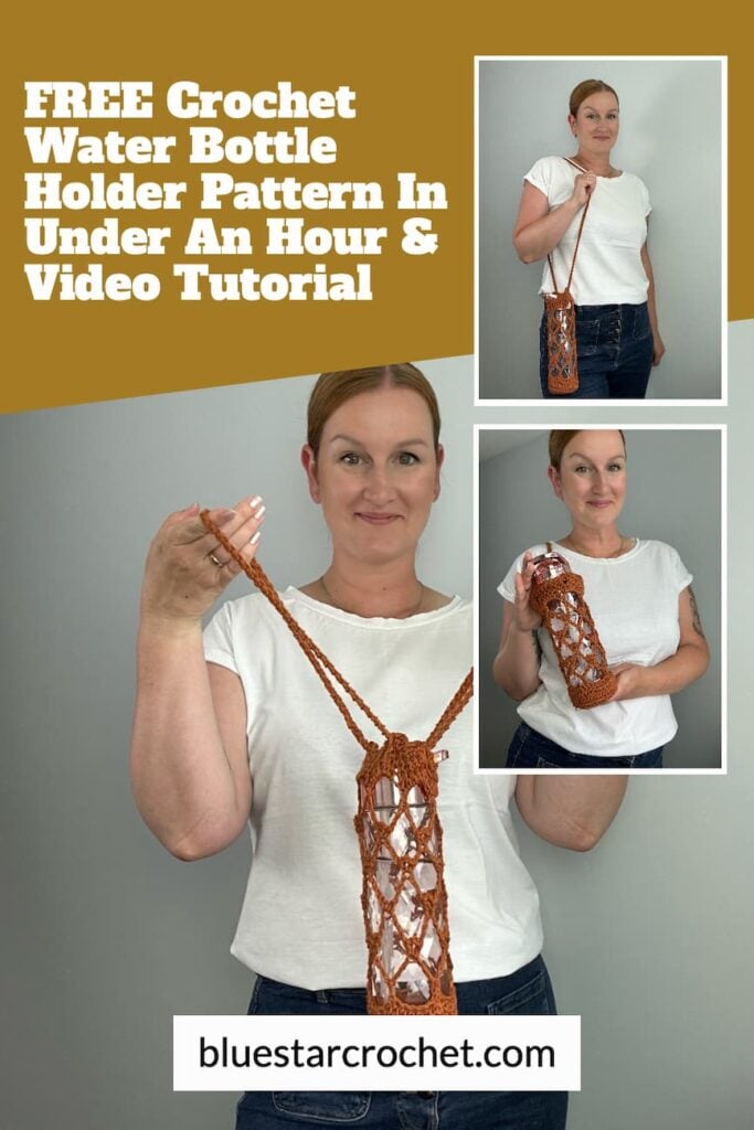 free lace crochet water bottle holder pattern & video