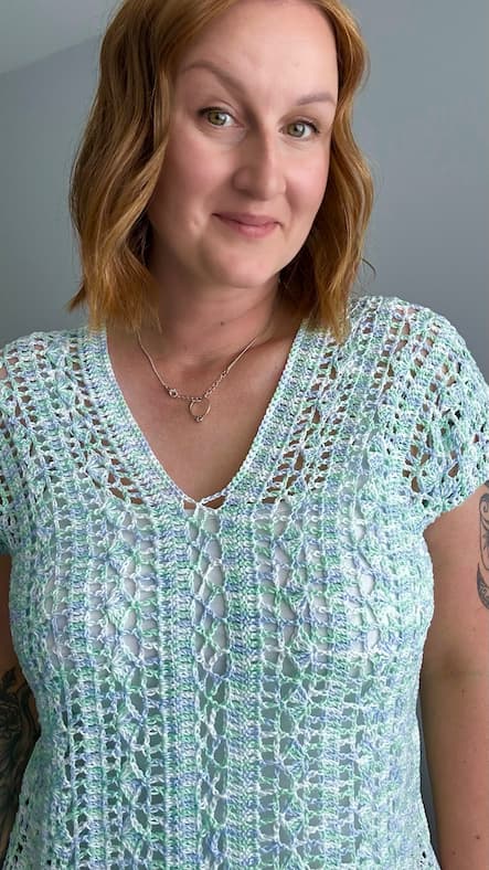 free lace crochet V-neck blouse pattern