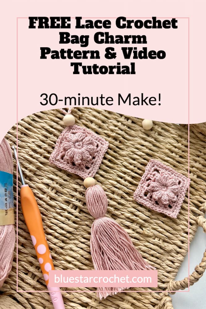 free lace crochet bag charm pattern & video