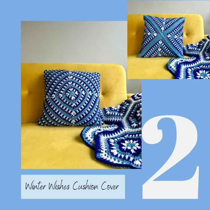 winter wishes interlocking crochet cushion cover