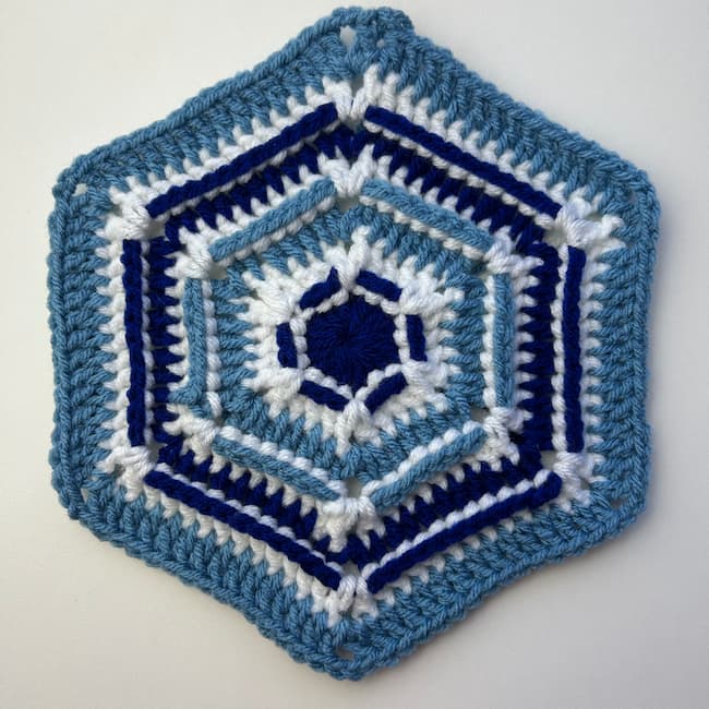 hexagon winter crochet blanket crochet along C