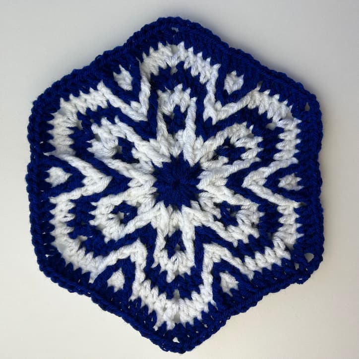 hexagon winter crochet blanket hexagon E pattern