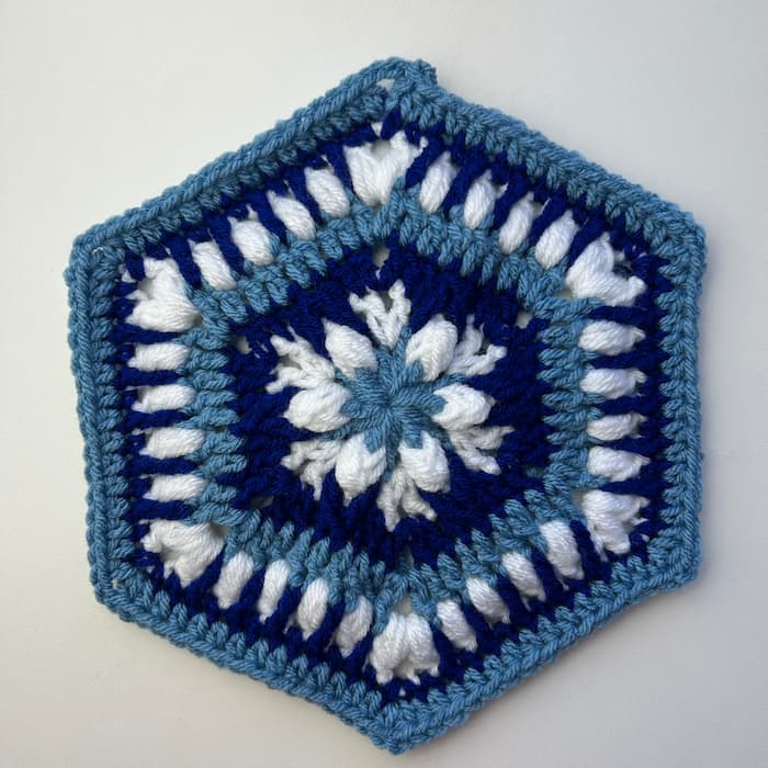 hexagon winter crochet blanket pattern A