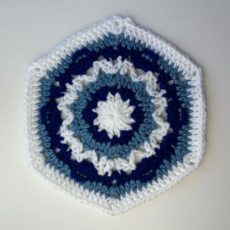 hexagon winter crochet blanket pattern B
