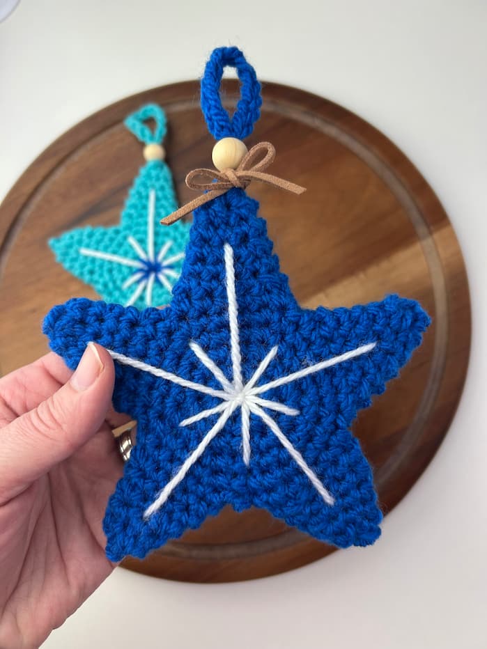 christmas crochet star decoration free pattern