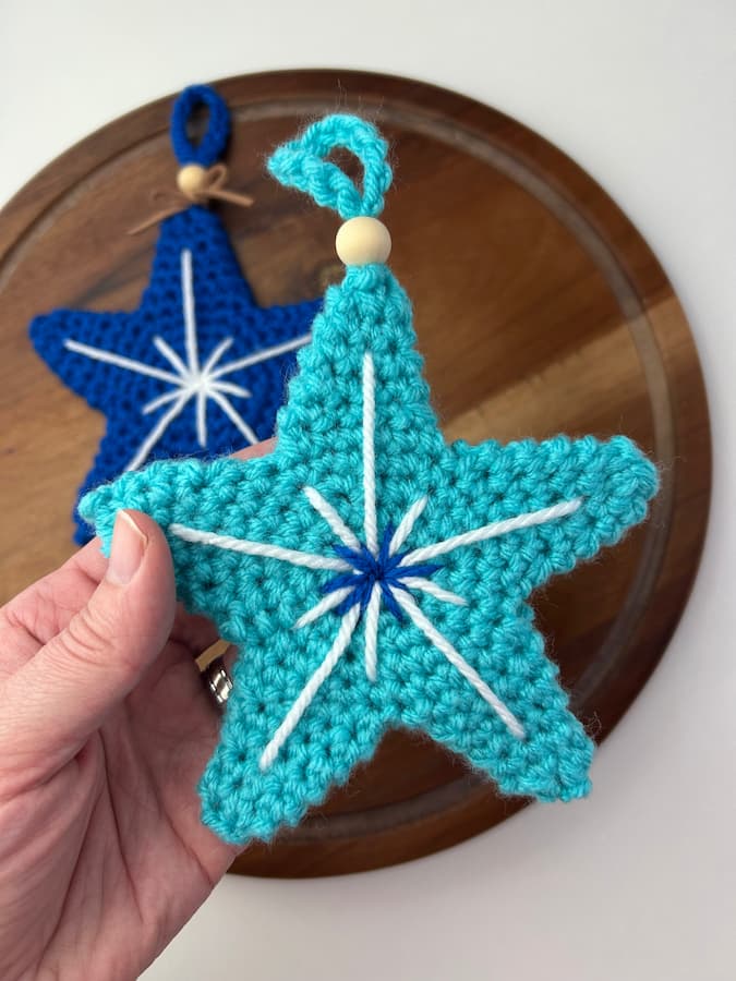 winter wishes crochet star for christmas