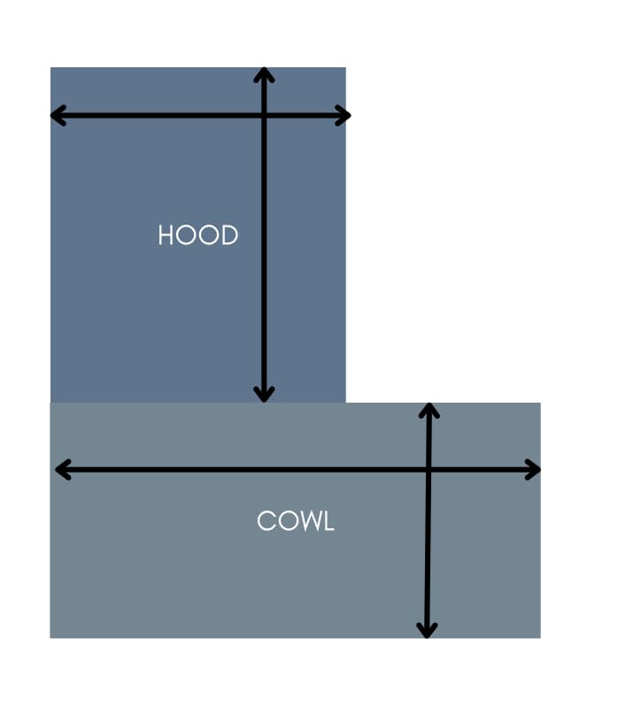 crochet hooded cowl finished size