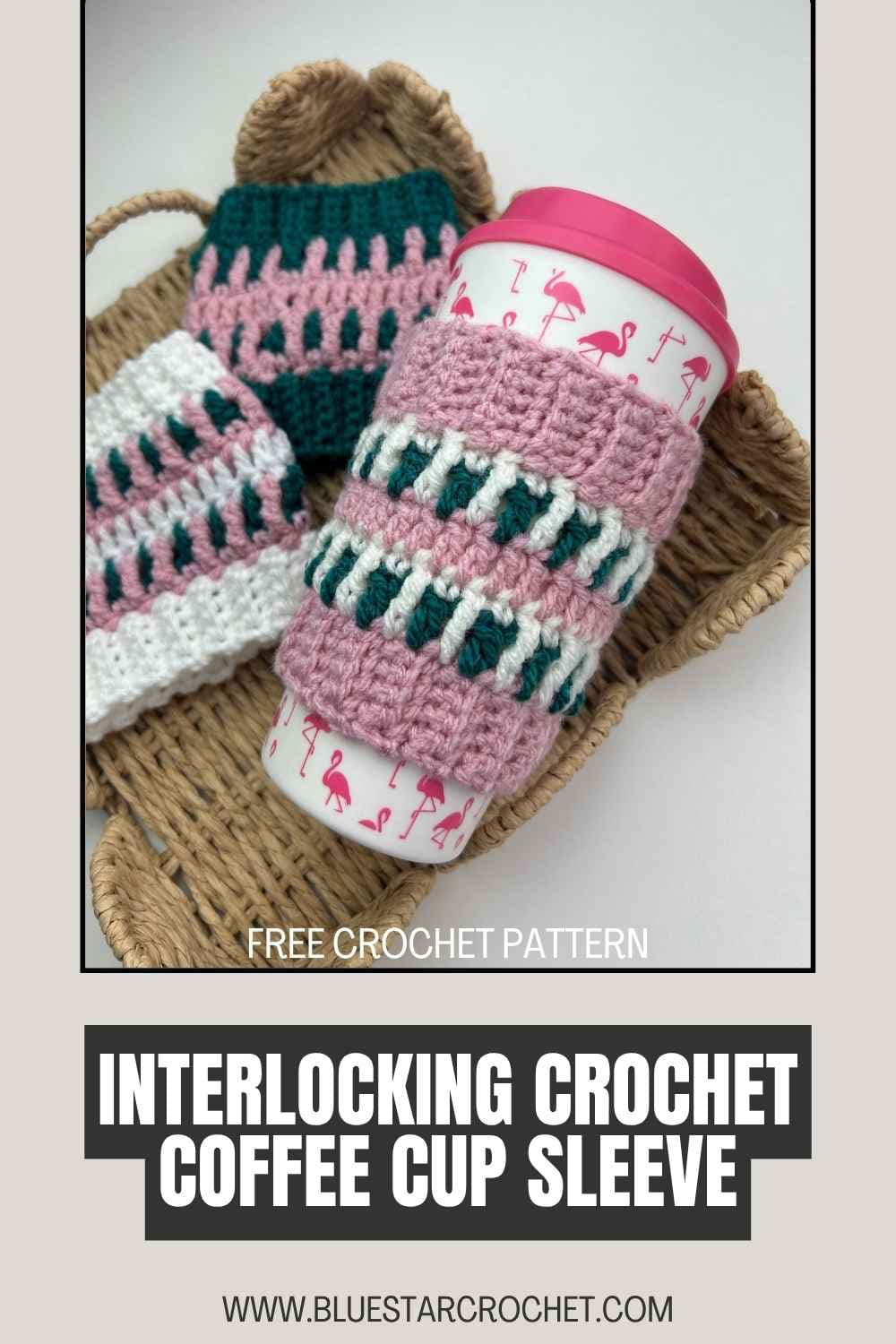 Interlocking Crochet Coffee Cup Sleeve