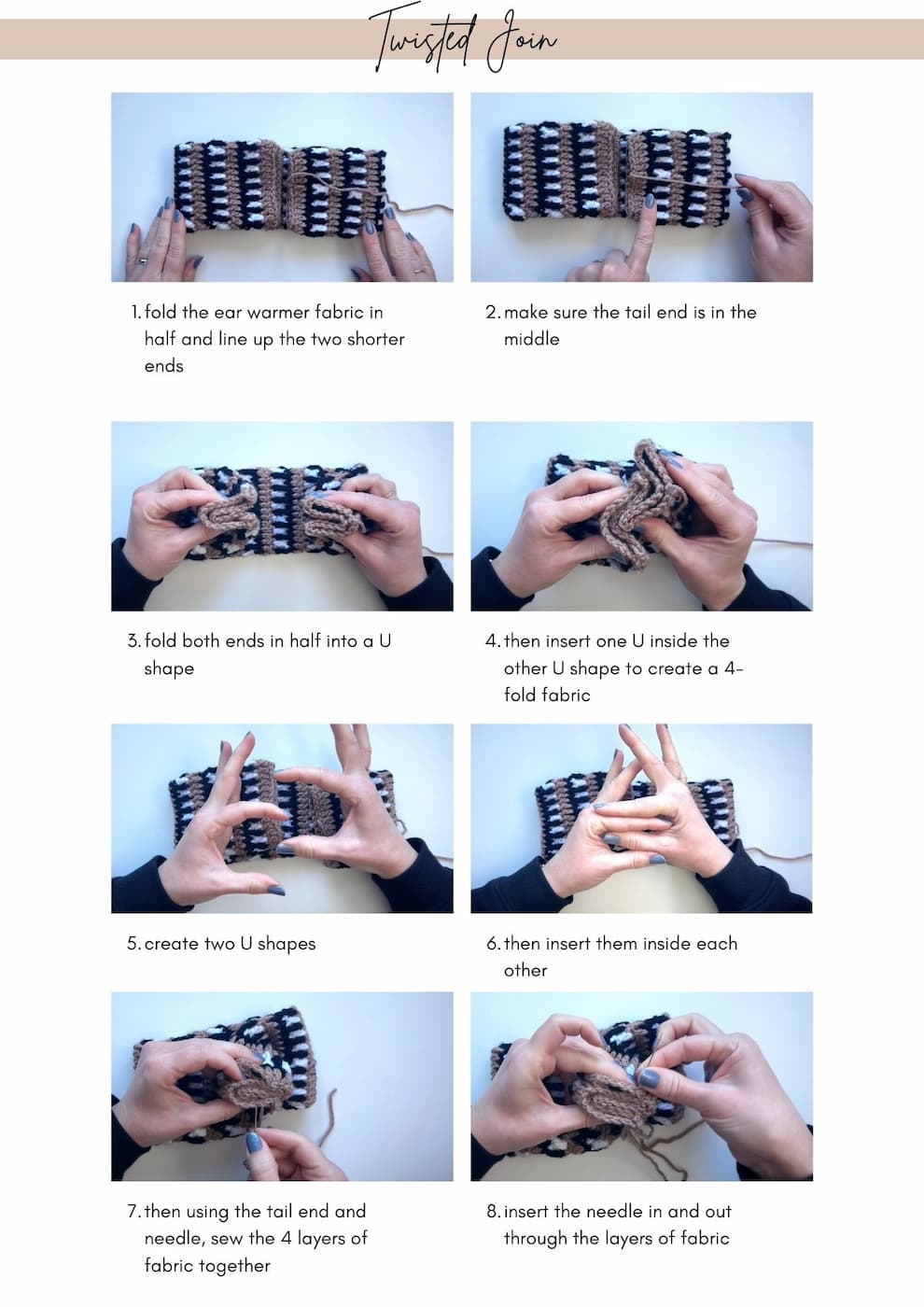 FREE Interlocking Crochet Ear Warmer Pattern & Video Tutorial - Blue ...