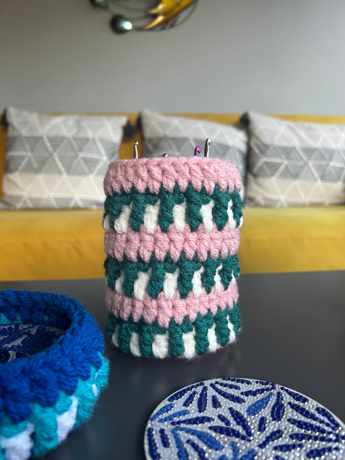 interlocking crochet basket free pattern