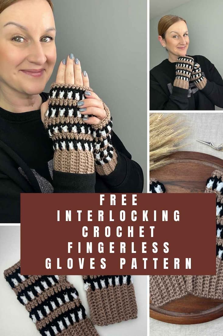 interlocking crochet fingerless gloves pattern