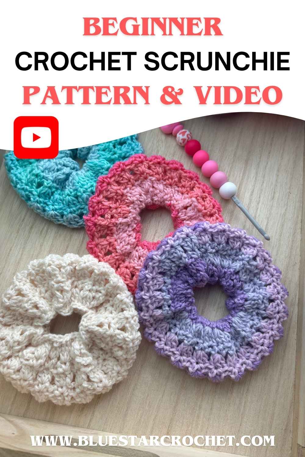 crochet scrunchie pattern & video