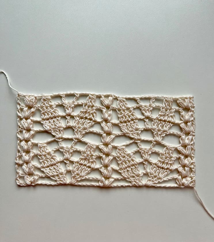 vine trellis crochet stitch tutorial and chart