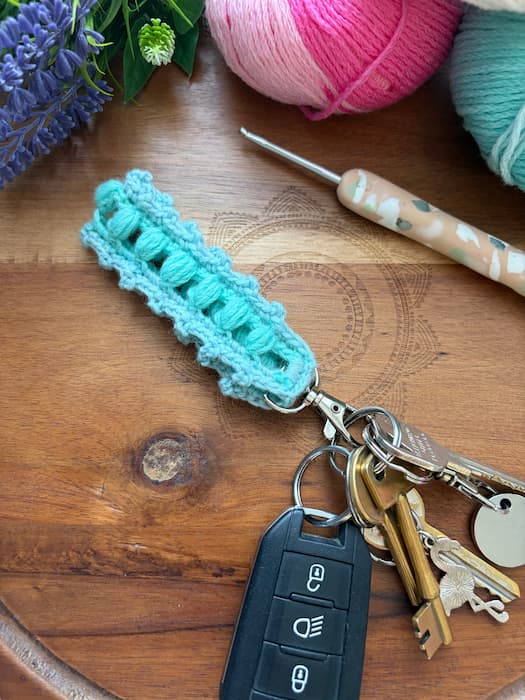 free crochet keychain lanyard pattern