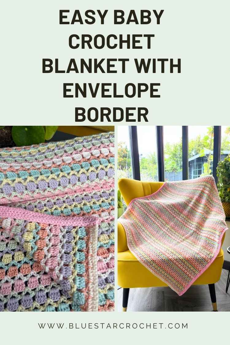 easy baby crochet blanket with envelope border