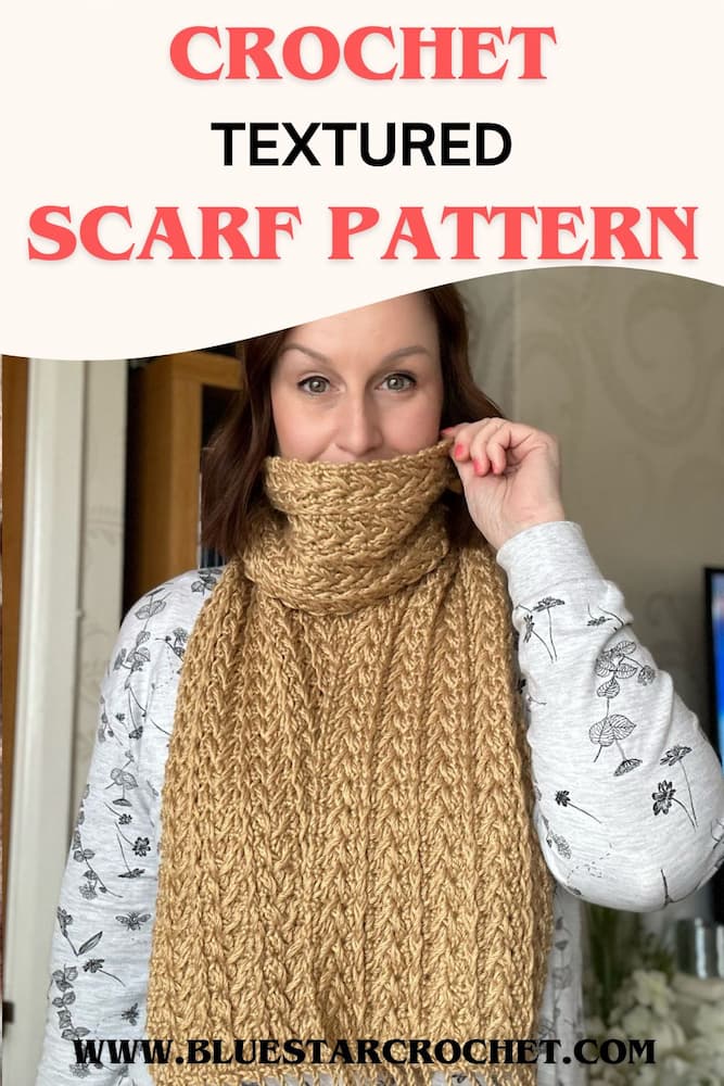 textured crochet scarf pattern for women