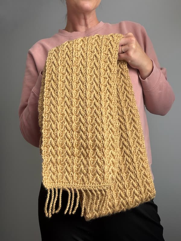 women's crochet scarf textured