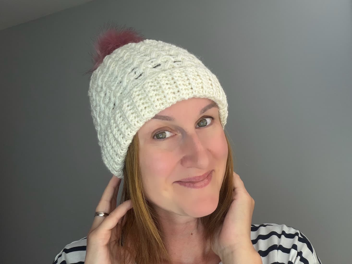 free textured crochet beanie pattern for women
