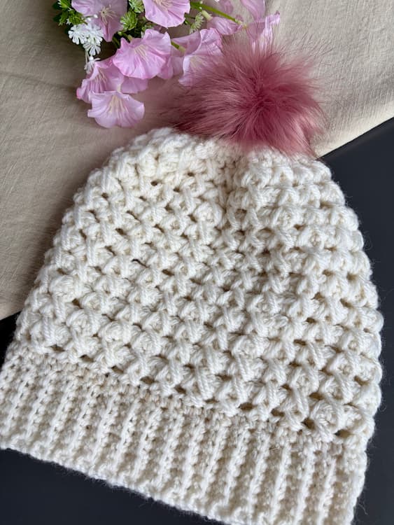 textured crochet beanie pattern free